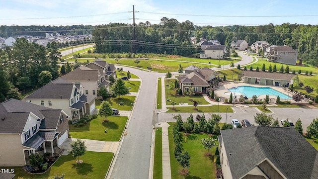 3032 Curling Creek Dr, Apex, NC 27502 - aerial view of residential area featuring a pool area