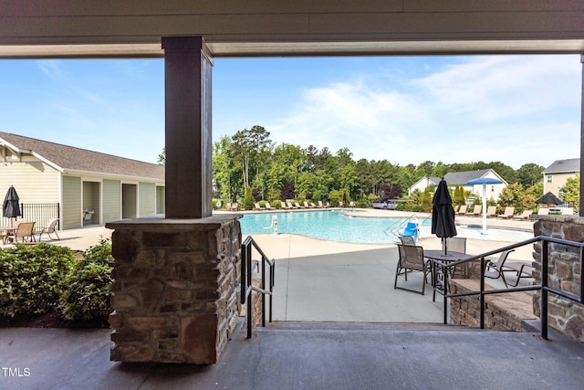 3032 Curling Creek Dr, Apex, NC 27502 - community pool featuring a patio area