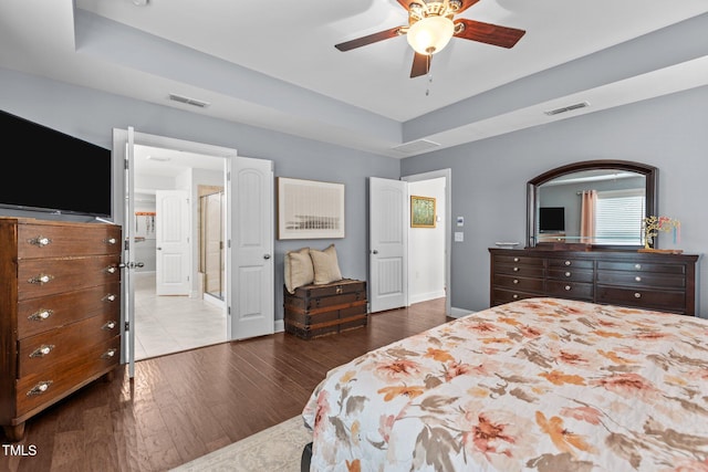 3032 Curling Creek Dr, Apex, NC 27502 - bedroom featuring wood finished floors and ceiling fan