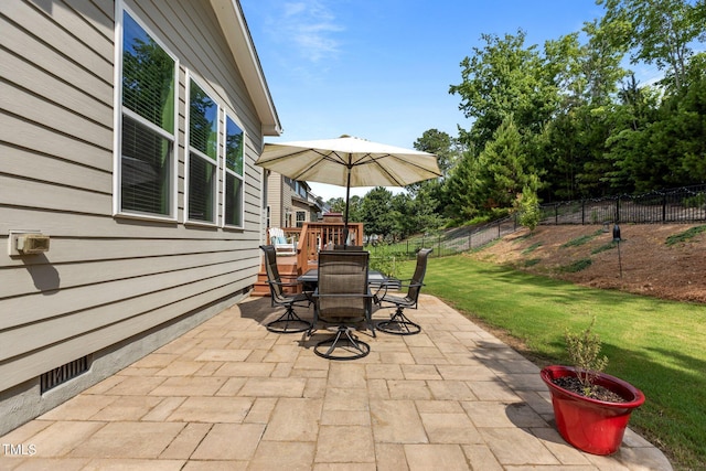 3032 Curling Creek Dr, Apex, NC 27502 - fenced backyard with outdoor dining area and a patio area