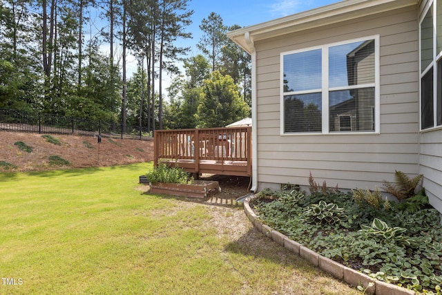 3032 Curling Creek Dr, Apex, NC 27502 - view of yard featuring a wooden deck