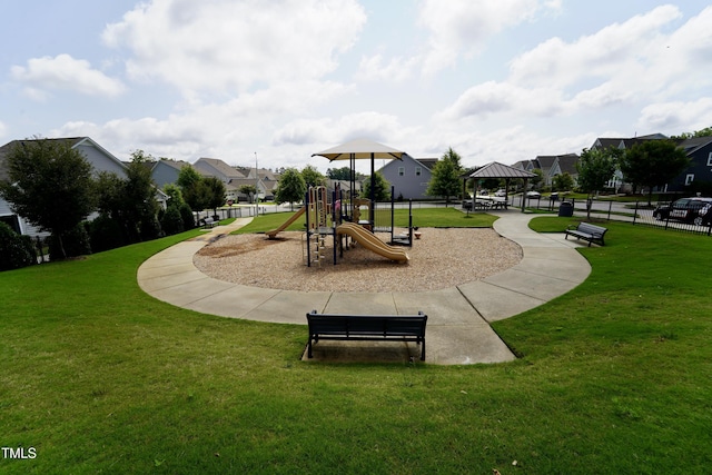 421 Old Ride Dr, Holly Springs, NC 27540 - community play area featuring a residential view and a gazebo