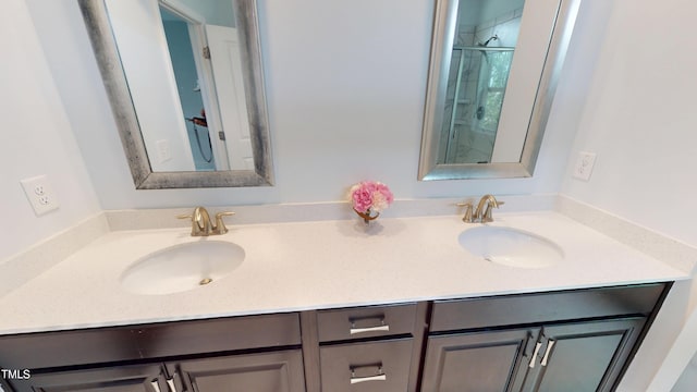 421 Old Ride Dr, Holly Springs, NC 27540 - full bathroom featuring double vanity and an enclosed shower