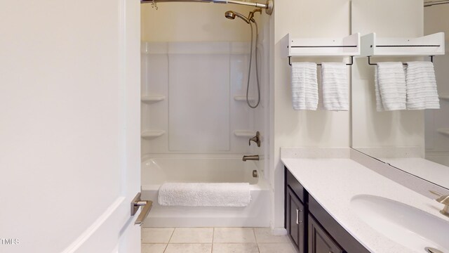 421 Old Ride Dr, Holly Springs, NC 27540 - bathroom featuring tile patterned floors, vanity, and tub / shower combination