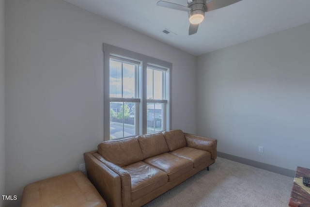 1624 Tunnel St, Wendell, NC 27591 - carpeted living room featuring a ceiling fan