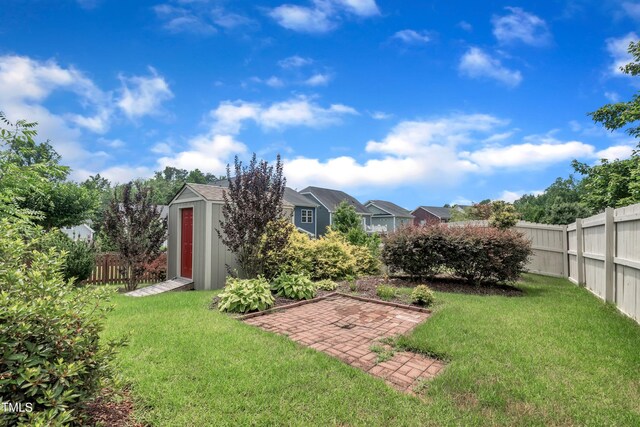 428 Mill Station Ln, Wendell, NC 27591 - fenced backyard with a shed and a residential view