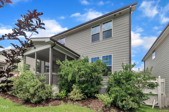 428 Mill Station Ln, Wendell, NC 27591 - rear view of house featuring a sunroom