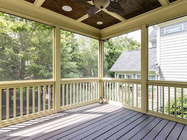 612 Peach Orchard Pl, Cary, NC 27519 - wooden terrace with ceiling fan