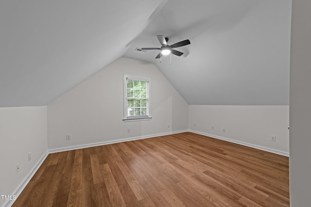 2913 Coxindale Dr, Raleigh, NC 27615 - bonus room with wood finished floors, vaulted ceiling, and a ceiling fan