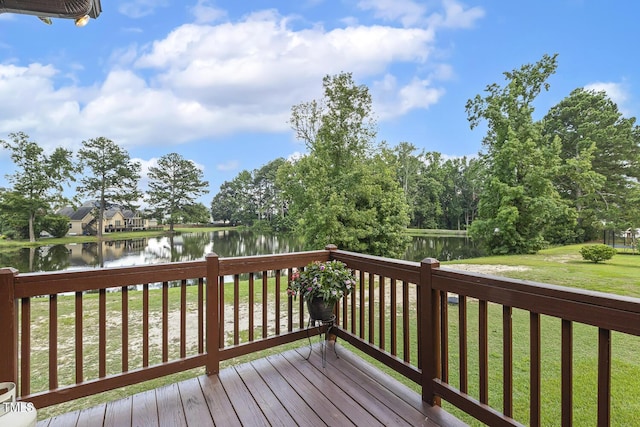 513 Goal Kick, Fuquay Varina, NC 27526 - deck with a water view and a yard