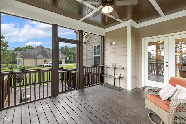 513 Goal Kick, Fuquay Varina, NC 27526 - sunroom / solarium with ceiling fan and a residential view