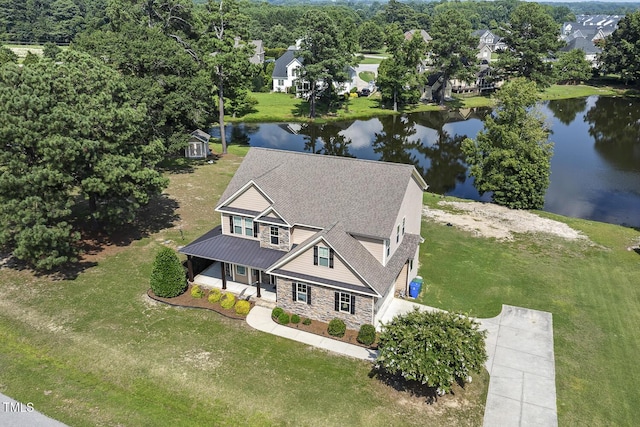 513 Goal Kick, Fuquay Varina, NC 27526 - view from above of property with a large body of water