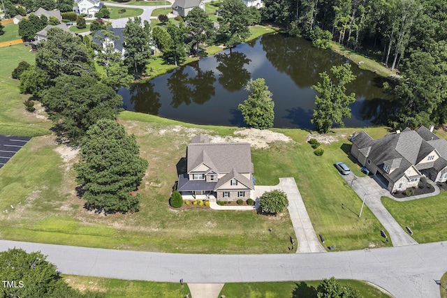 513 Goal Kick, Fuquay Varina, NC 27526 - aerial view of property and surrounding area featuring a nearby body of water