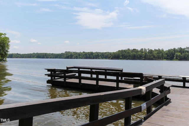 219 Carova Bnd, Apex, NC 27539 - dock area with a water view and a wooded view