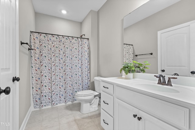 1313 Littlehills Dr, Apex, NC 27523 - full bath with vanity, tile patterned floors, and a shower with shower curtain