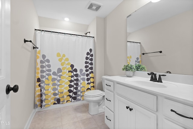 1313 Littlehills Dr, Apex, NC 27523 - bathroom with vanity, a shower with shower curtain, and tile patterned flooring