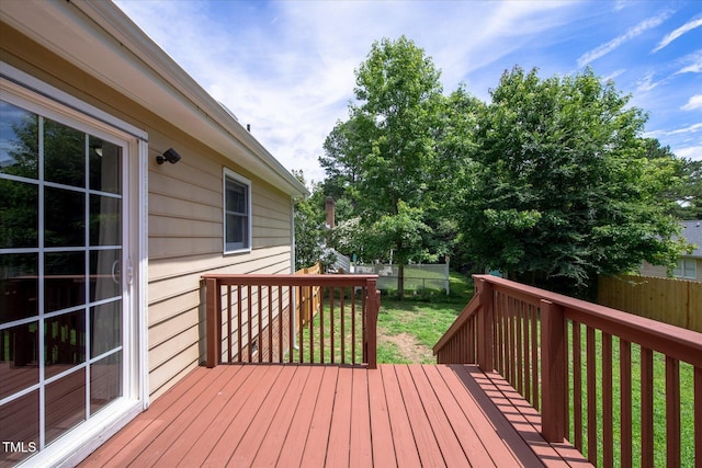 1309 Sweet Charm Ln, Knightdale, NC 27545 - wooden deck with a fenced backyard