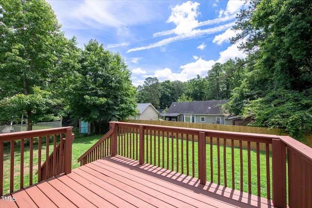 1309 Sweet Charm Ln, Knightdale, NC 27545 - wooden deck featuring a fenced backyard