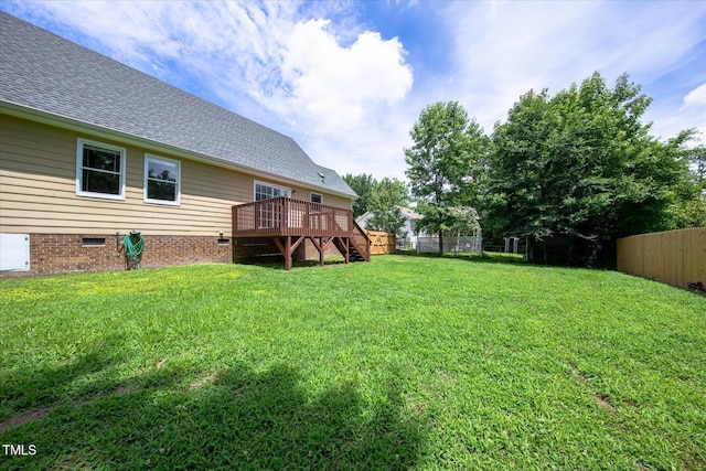 1309 Sweet Charm Ln, Knightdale, NC 27545 - view of yard featuring a wooden deck and stairway