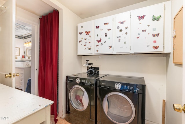 132 Lord Ashley Rd, Raleigh, NC 27610 - washroom featuring washer and dryer and cabinet space