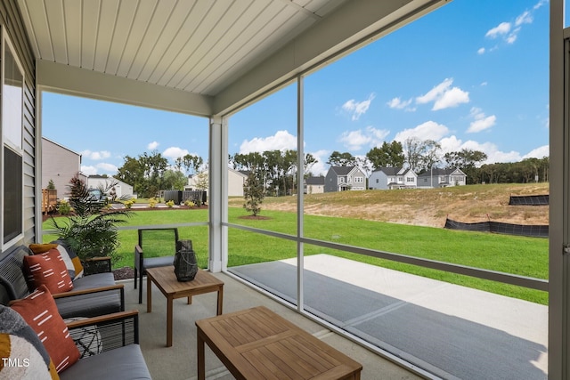 321 Calvander Ln, Apex, NC 27539 - sunroom with a residential view