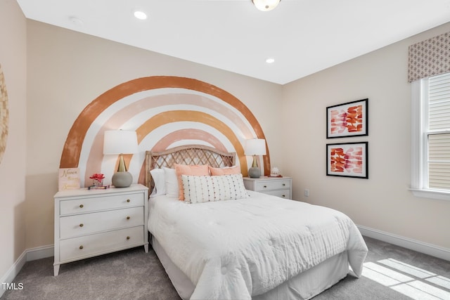 321 Calvander Ln, Apex, NC 27539 - bedroom featuring carpet floors, baseboards, multiple windows, and recessed lighting