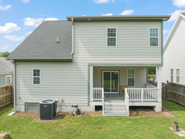 225 E End Ave, Durham, NC 27703 - back of house with cooling unit, a deck, and roof with shingles