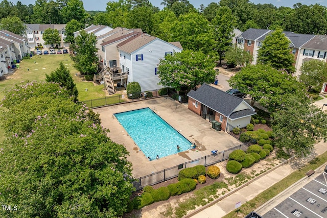 8620 Neuse Club Ln Unit 107, Raleigh, NC 27616 - aerial perspective of suburban area featuring a pool area