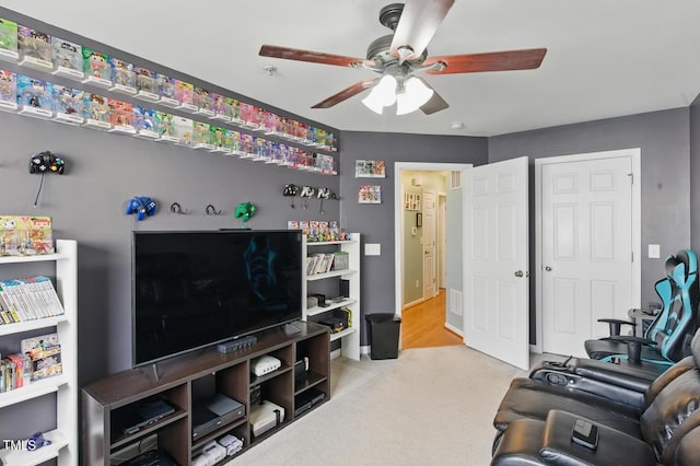 8620 Neuse Club Ln Unit 107, Raleigh, NC 27616 - living room with a ceiling fan and carpet