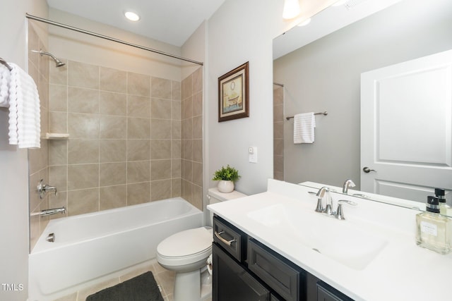 512 Courtship Cv, Durham, NC 27703 - bathroom featuring vanity, shower / washtub combination, and recessed lighting