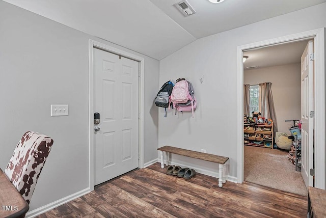 784 Crawford Rd, Coats, NC 27521 - foyer featuring lofted ceiling, dark wood-style flooring, and baseboards