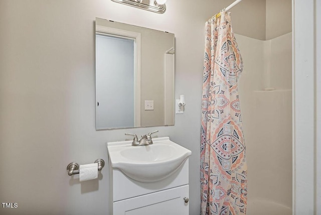 784 Crawford Rd, Coats, NC 27521 - bathroom with vanity and a shower with curtain