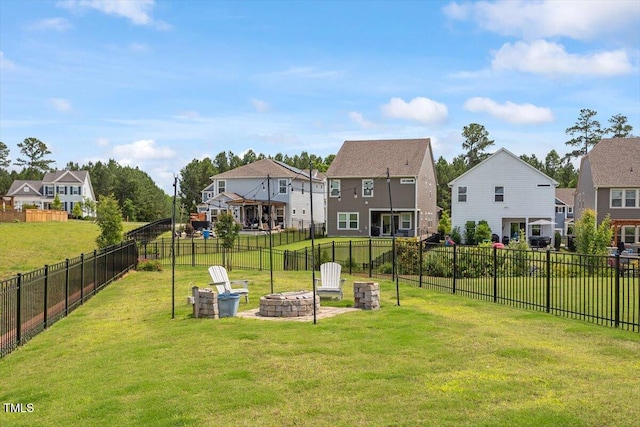 209 Sage Oak Ln, Holly Springs, NC 27540 - view of yard featuring a residential view and an outdoor fire pit