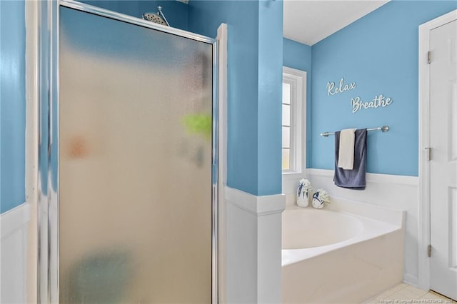 306 Longleaf Pines Dr, Raeford, NC 28376 - full bathroom with a stall shower and a bath