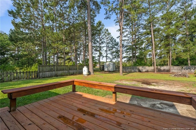 306 Longleaf Pines Dr, Raeford, NC 28376 - wooden terrace featuring view of wooded area