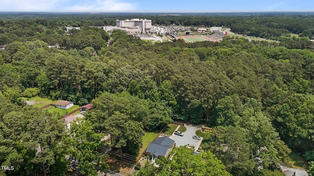2710 Broad St, Durham, NC 27704 - aerial overview of property's location featuring a heavily wooded area