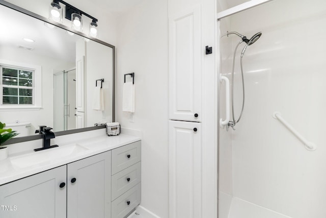 2001 Turtle Point Dr, Raleigh, NC 27604 - full bathroom with vanity and a shower with door