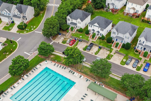 2001 Turtle Point Dr, Raleigh, NC 27604 - aerial view of residential area with a pool area
