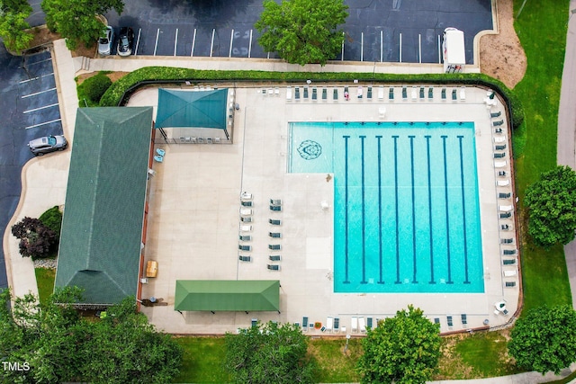 2001 Turtle Point Dr, Raleigh, NC 27604 - aerial view of a pool area