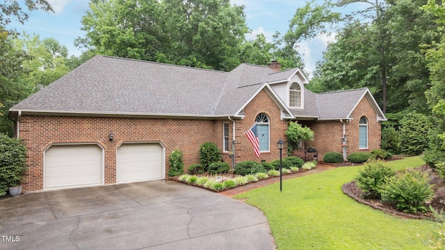 414 Bakewell Ct, Wake Forest, NC 27587 - view of front of property featuring brick siding, a shingled roof, driveway, and a front yard