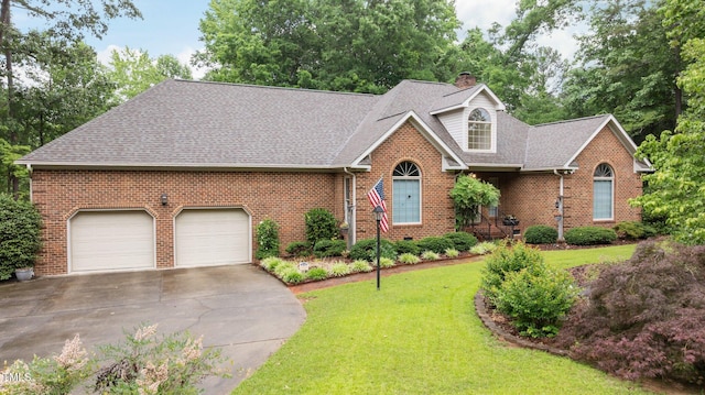 414 Bakewell Ct, Wake Forest, NC 27587 - view of front of home with concrete driveway, brick siding, a shingled roof, and an attached garage