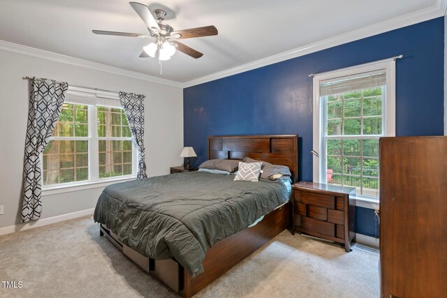 395 Timberlands Dr, Louisburg, NC 27549 - bedroom featuring crown molding, carpet floors, multiple windows, and baseboards