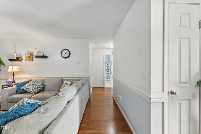 153 Hickory Nut Dr, Smithfield, NC 27577 - living area featuring wood finished floors and baseboards