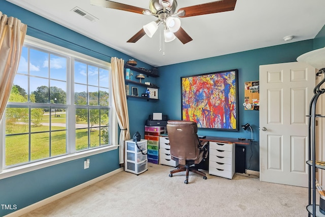 153 Hickory Nut Dr, Smithfield, NC 27577 - office with carpet floors, ceiling fan, and baseboards