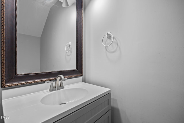 134 Kingsbury Dr, Chapel Hill, NC 27514 - bathroom featuring vanity and lofted ceiling