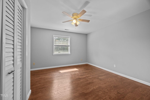 134 Kingsbury Dr, Chapel Hill, NC 27514 - empty room featuring ceiling fan, wood finished floors, and baseboards