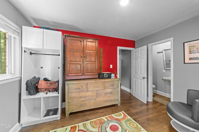 2005 Cole Mill Rd, Durham, NC 27712 - bedroom featuring dark wood-style floors and ensuite bathroom