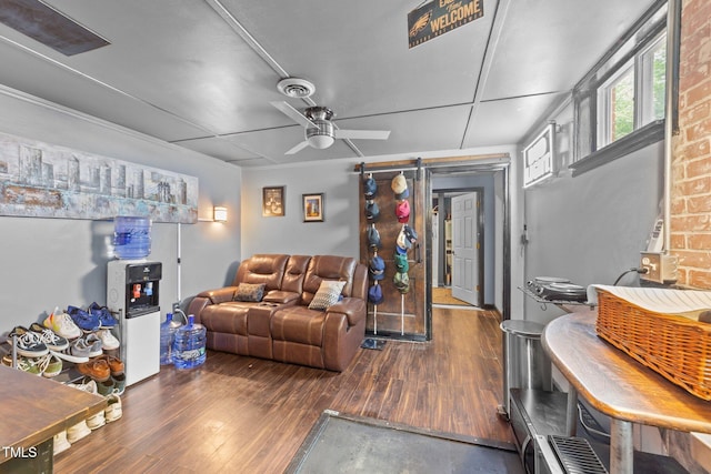 2005 Cole Mill Rd, Durham, NC 27712 - living room featuring hardwood / wood-style floors and a ceiling fan