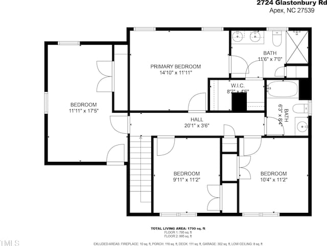 2724 Glastonbury Rd, Apex, NC 27539 - property floor plan
