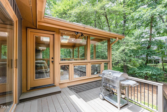 6 Womble Cir, Durham, NC 27705 - wooden deck featuring area for grilling and view of wooded area